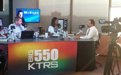 Dr. Chakrabarty discussing Prostate Cancer Awareness Month with Radio Hosts from BIG 550 KTRS