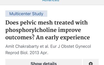 Does pelvic mesh treated with phosporylcholine improve outcomes? An early experience